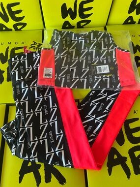 Zumba Prep High Waisted Crop Leggings and Crop Top M